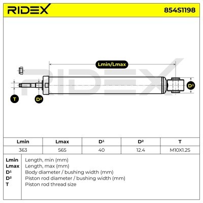 Shock Absorber RIDEX 854S1198 854S1198 - photo 4