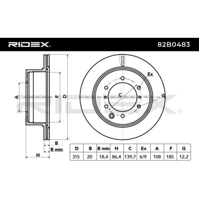 Brake Disc RIDEX 82B0483 82B0483 - photo 4