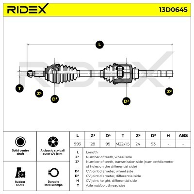 Drive Shaft RIDEX 13D0647 13D0647 - photo 8