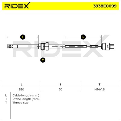 Exhaust gas temperature sensor RIDEX 3938E0099 3938E0099 - photo 6