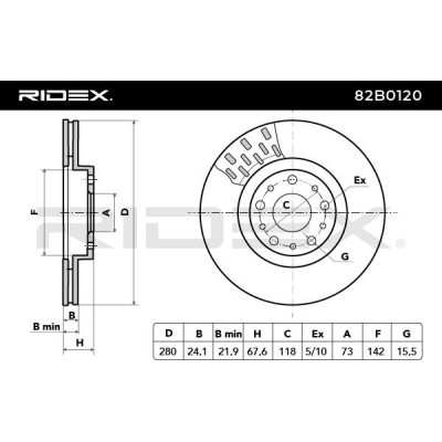 Brake Disc RIDEX 82B0120 82B0120 - photo 5