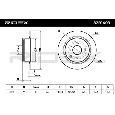 Brake Disc RIDEX 82B1409 82B1409 - photo 7