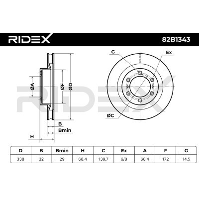 Brake Disc RIDEX 82B1343 82B1343 - photo 7