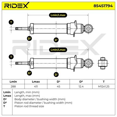 Shock Absorber RIDEX 854S1794 854S1794 - photo 5