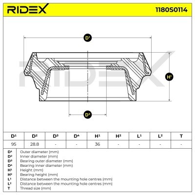 Strut Support Bearing Front RIDEX 1180S0114 1180S0114 - photo 5