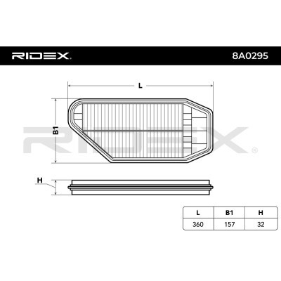 Air Filter RIDEX 8A0295 8A0295 - photo 6