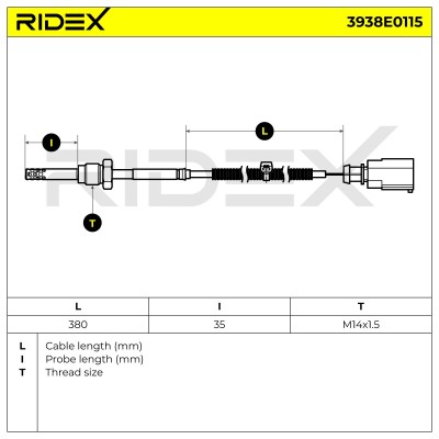 Exhaust gas temperature sensor RIDEX 3938E0115 3938E0115 - photo 6