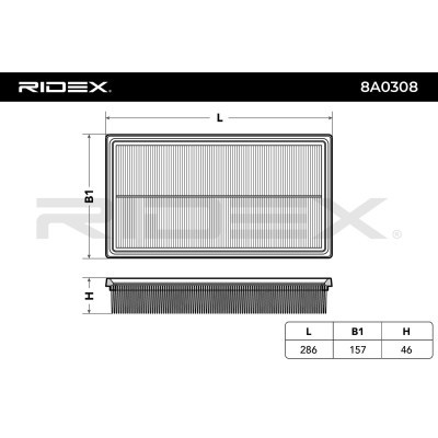 Air Filter RIDEX 8A0308 8A0308 - photo 6