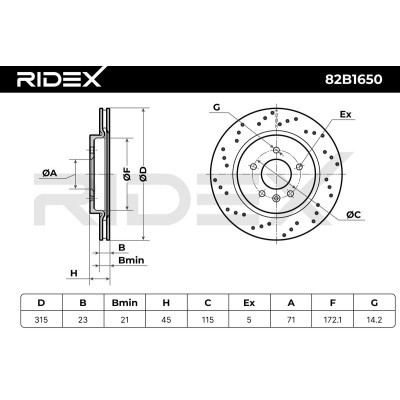 Brake Disc RIDEX 82B1650 82B1650 - photo 7