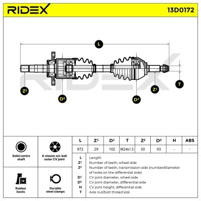 Drive Shaft RIDEX 13D0172 13D0172 - photo 6