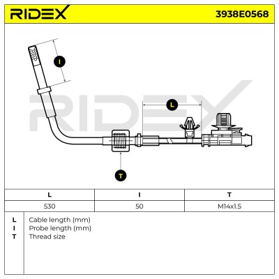 Exhaust gas temperature sensor RIDEX 3938E0568 3938E0568 - photo 6