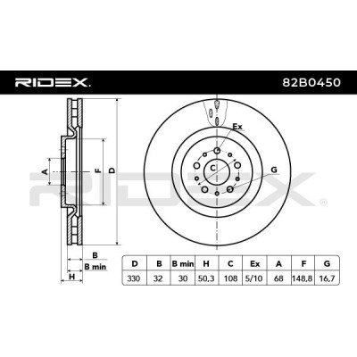 Brake Disc RIDEX 82B0450 82B0450 - photo 6
