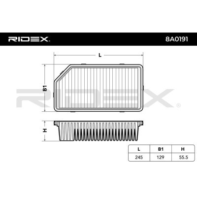 Air Filter RIDEX 8A0191 8A0191 - photo 3