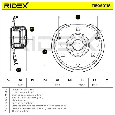 Strut Support Bearing Front RIDEX 1180S0118 1180S0118 - photo 5