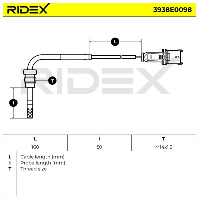 Exhaust gas temperature sensor RIDEX 3938E0098 3938E0098 - photo 6