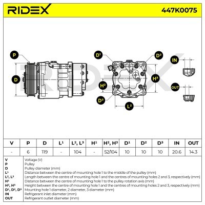 Compressor, Air Conditioning FIAT Scudo Ulysse 447K0075 - photo 9
