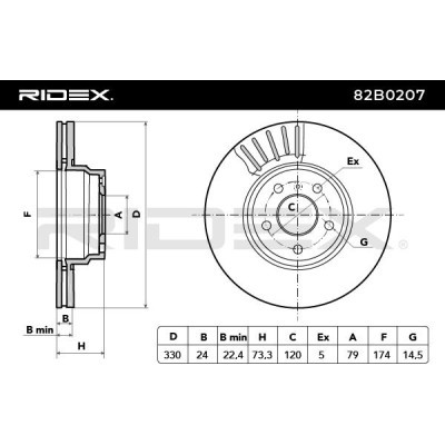 Brake Disc RIDEX 82B0207 82B0207 - photo 7