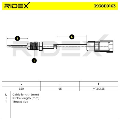Exhaust gas temperature sensor RIDEX 3938E0163 3938E0163 - photo 6