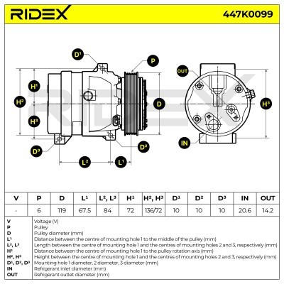 Compressor, Air Conditioning 447K0099 - photo 7