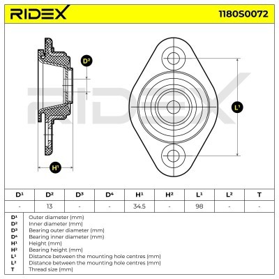 Strut Support Bearing Front RIDEX 1180S0072 1180S0072 - photo 5