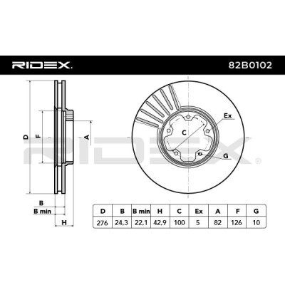 Brake Disc RIDEX 82B0102 82B0102 - photo 3