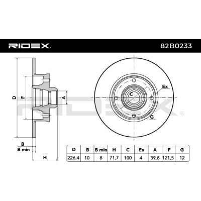 Brake Disc RIDEX 82B0233 82B0233 - photo 3