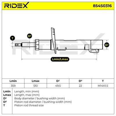 Shock Absorber RIDEX 854S0316 854S0316 - photo 7