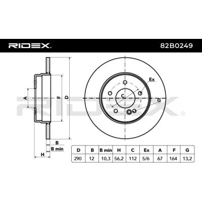 Brake Disc RIDEX 82B0249 82B0249 - photo 3