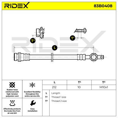 Brake Hose RIDEX 83B0408 83B0408 - photo 5