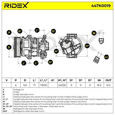 Compressor, Air Conditioning TOYOTA AURIS 447K0019 - photo 6