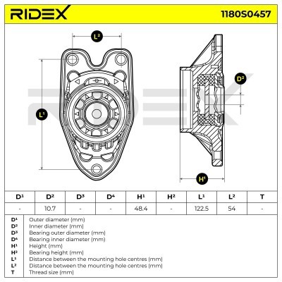 Strut Support Bearing Front RIDEX 1180S0457 1180S0457 - photo 5