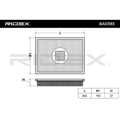 Air Filter RIDEX 8A0393 8A0393 - photo 6