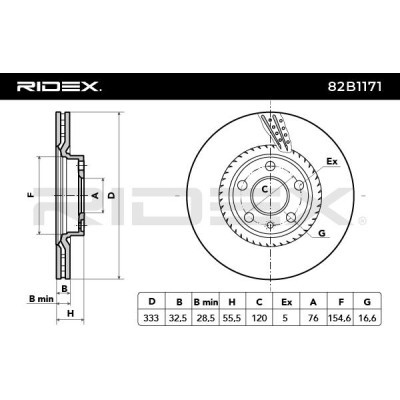 Brake Disc RIDEX 82B1171 82B1171 - photo 4