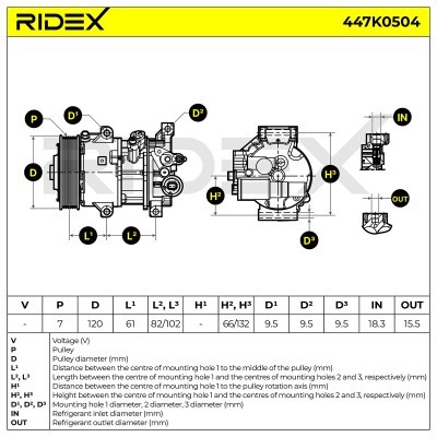 Compressor, Air Conditioning TOYOTA 447K0504 - photo 5