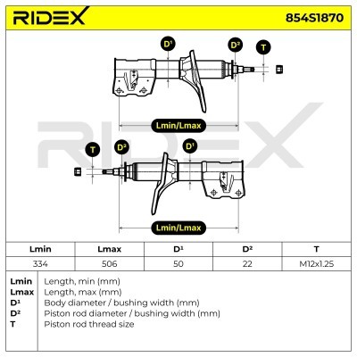 Shock Absorber RIDEX 854S1870 854S1870 - photo 4