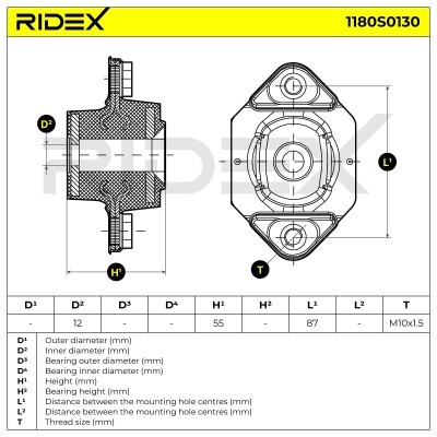 Strut Support Bearing Front RIDEX 1180S0130 1180S0130 - photo 5