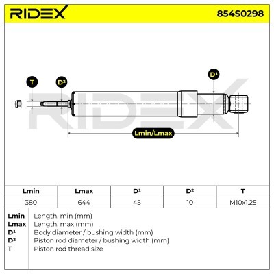Shock Absorber RIDEX 854S0298 854S0298 - photo 8
