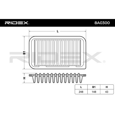 Air Filter RIDEX 8A0300 8A0300 - photo 5