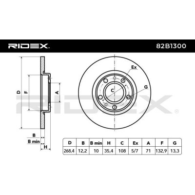 Brake Disc RIDEX 82B1300 82B1300 - photo 3