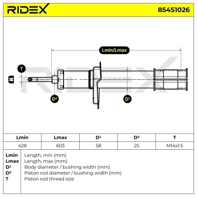 Shock Absorber RIDEX 854S1026 854S1026 - photo 7