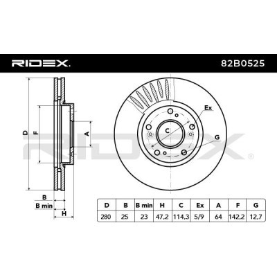Brake Disc RIDEX 82B0525 82B0525 - photo 3