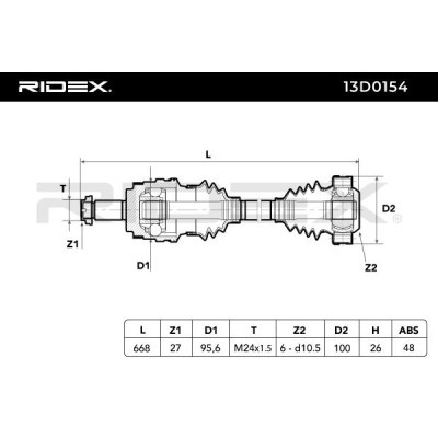 Drive Shaft RIDEX 13D0154 13D0154 - photo 7
