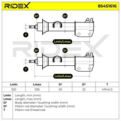 Shock Absorber RIDEX 854S1616 854S1616 - photo 5