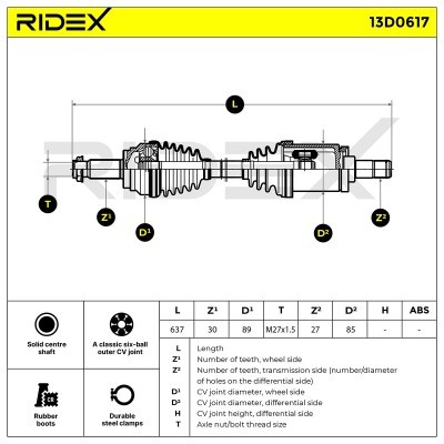 Drive Shaft RIDEX 13D0617 13D0617 - photo 7