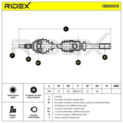 Drive Shaft RIDEX 13D0013 13D0013 - photo 6