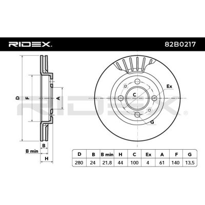 Brake Disc RIDEX 82B0217 82B0217 - photo 3