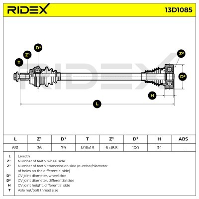 Drive Shaft RIDEX 13D1085 13D1085 - photo 7