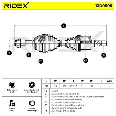 Drive Shaft RIDEX 13D0505 13D0505 - photo 7