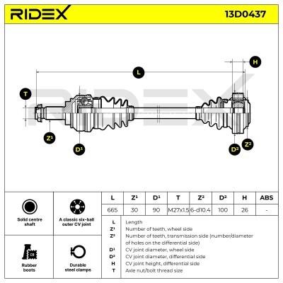 Drive Shaft RIDEX 13D0437 13D0437 - photo 7