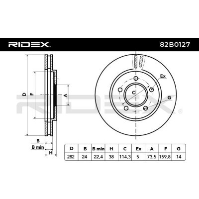 Brake Disc RIDEX 82B0127 82B0127 - photo 2